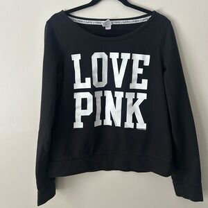 Victoria's Secret Black and White LOVE PINK Sweatshirt